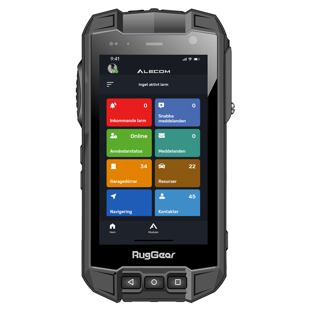 RugGear RG530 med Alecom 112 app