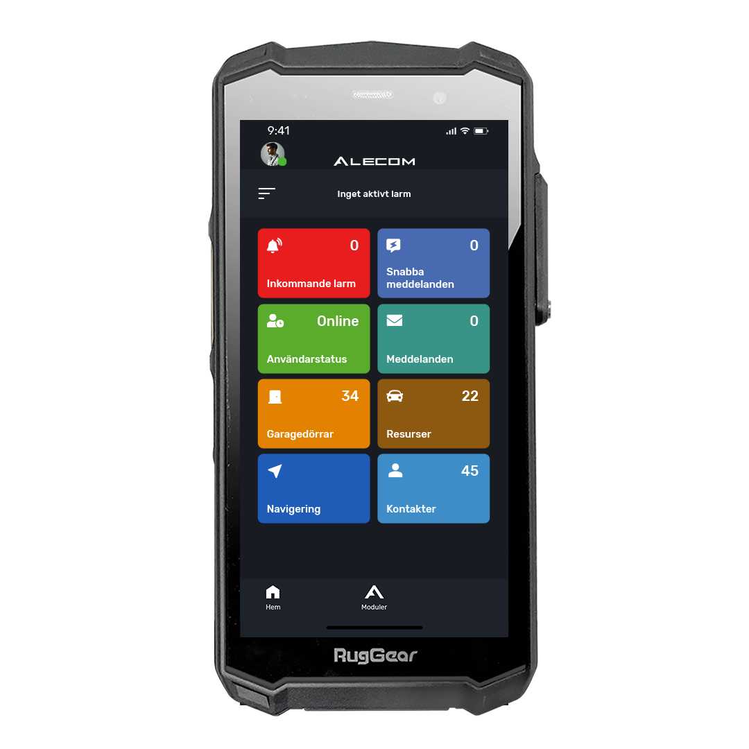 RugGear RG540 med Alecom 112 app