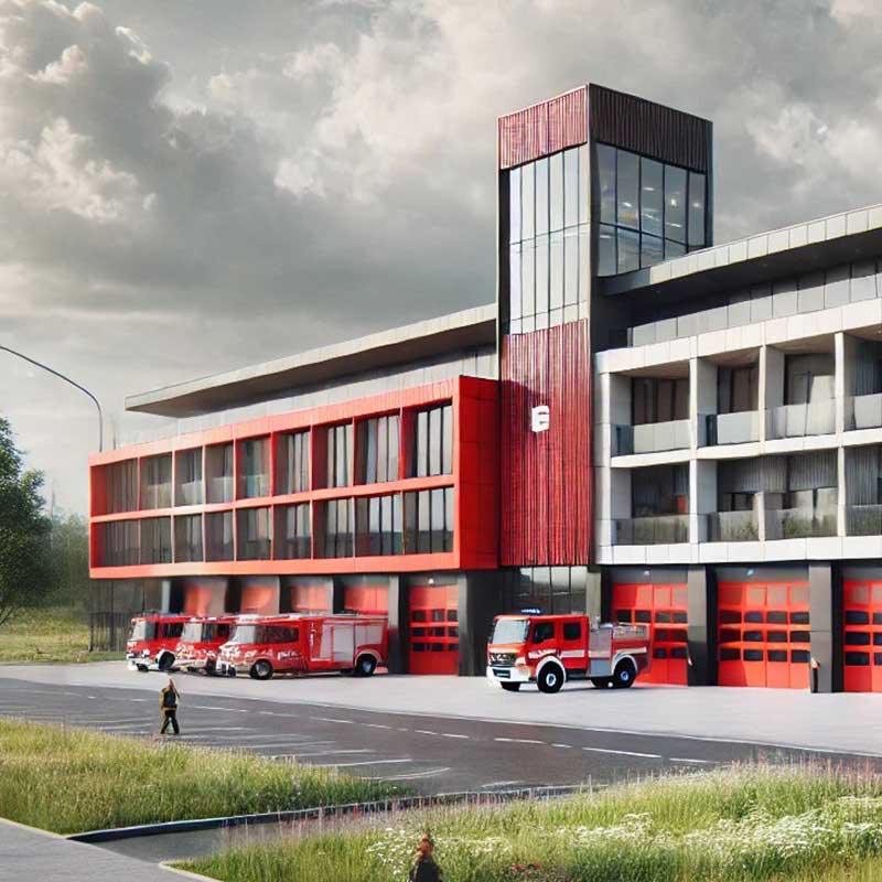 Brandstation med Alecom station management system