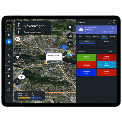 Status knappar i Alecom AENP App