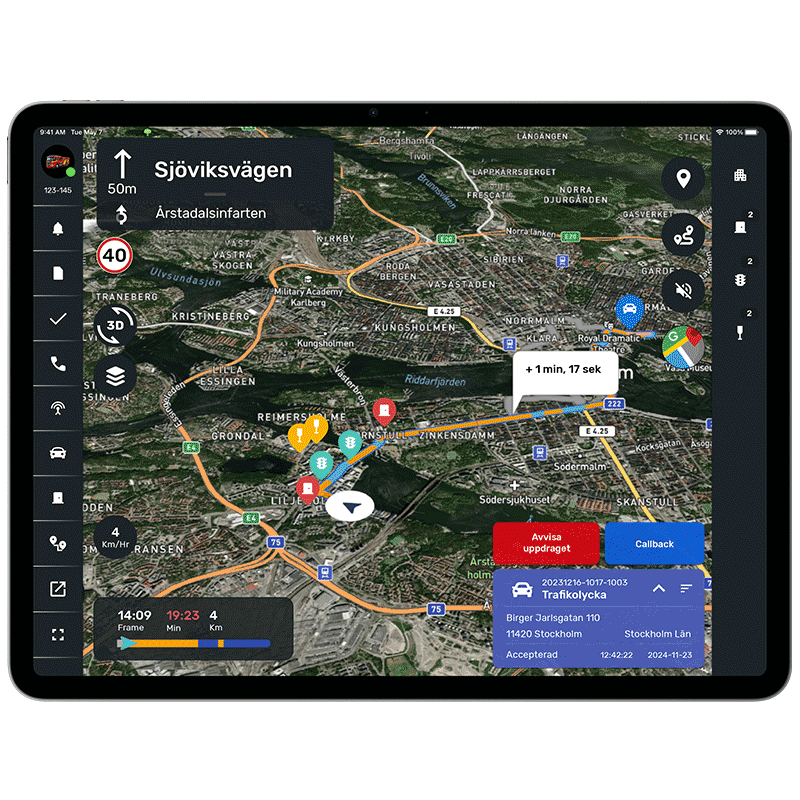 Navigering till skadeplats 